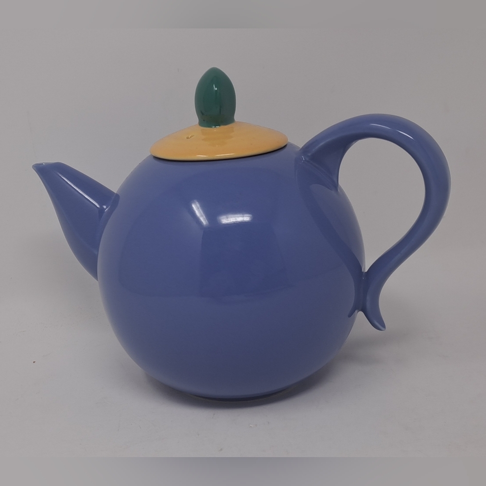 Lindt Stymeist Teapot Kitchen Coffee Colorways Blue Oval Japan Vintage 80s 90s - Picture 3 of 9